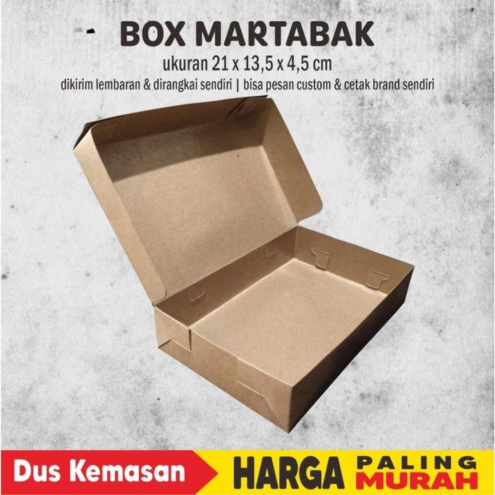 "New" KOTAK MARTABAK / BOX MARTABAK 21 x 13.5 x 4.5 cm KRAFT LAMINASI POLOS ( ISI 10 PCS )