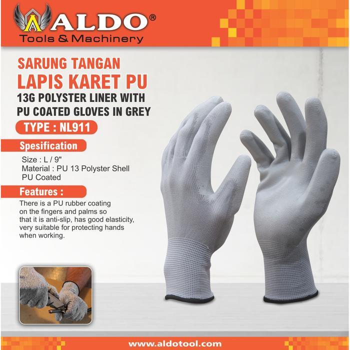 SARUNG TANGAN LAPIS KARET PU 911 MERK ALDO