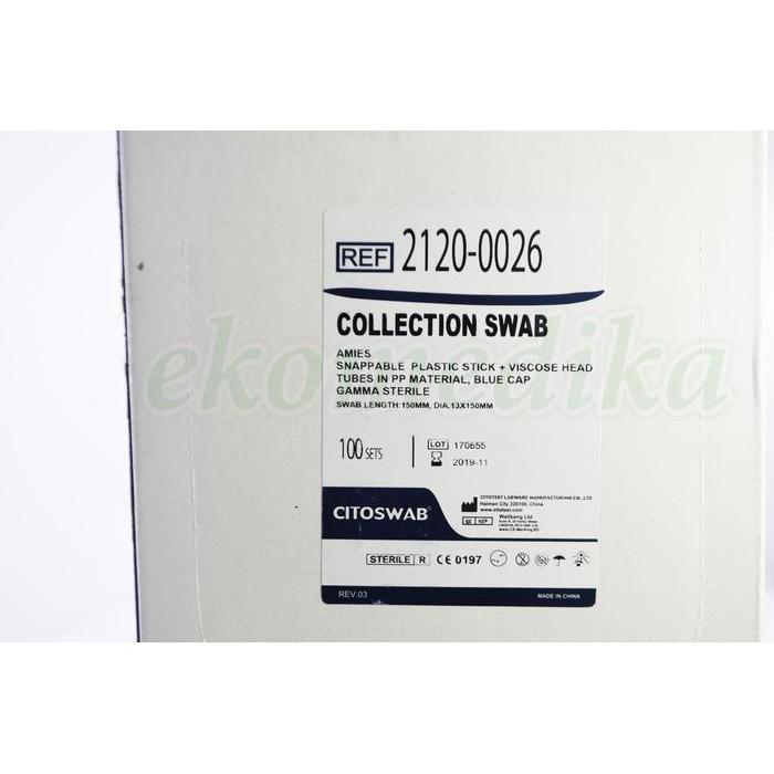 CITOSWAB (2120-0026) COLLECTION AMIES SWAB SNAPPABLE PLASTIC STICK