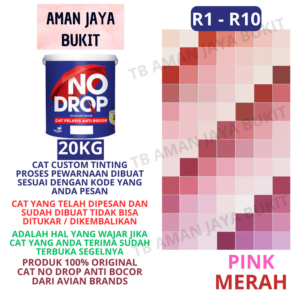 Cat No Drop 20KG PAIL Warna PINK MERAH Pakai Mesin TINTING 888 Colour Sensation (PART 1)