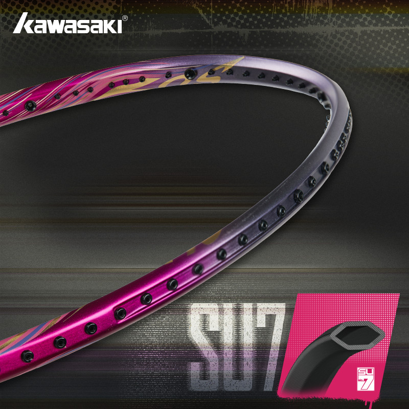 Kawasaki SU7 raquette badminton Full Carbon 4U Professional Badminton Racket -Fast & Flexible