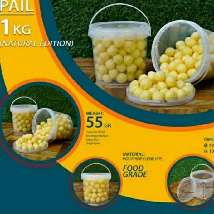 Food Pail Toples plastik 1 kg wadah kurma Kaleng Biskuit ember jelly kue kering