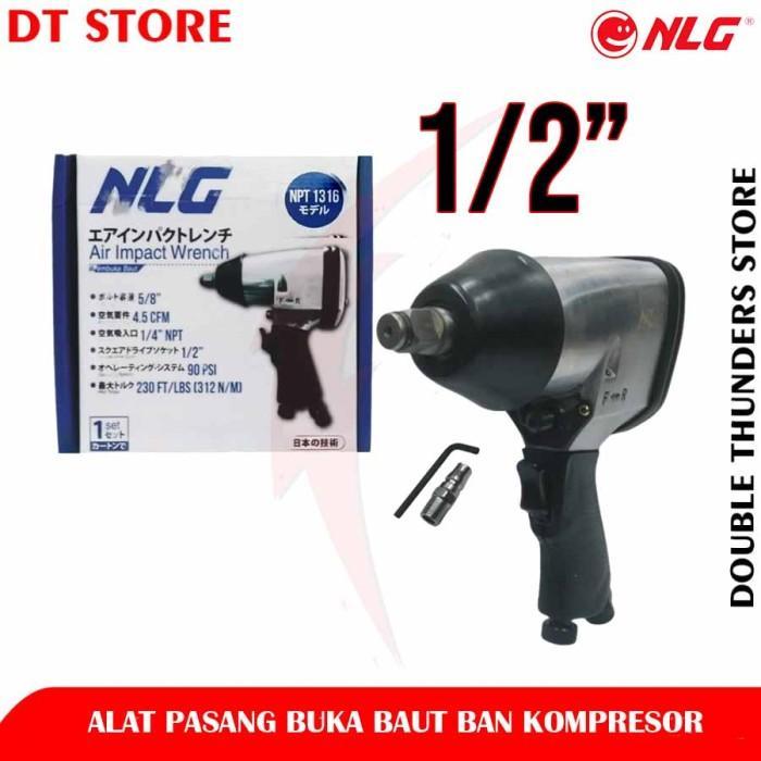 Air Impact Wrench Kit Set 1/2" NLG NPT 1316 Alat Buka Ban Kompresor