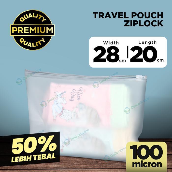 PERLENGKAPAN WISATA TRAVEL POUCH PREMIUM 28X20 - STORAGE BAG - TRAVEL ORGANIZER RINGAN DAN KUAT