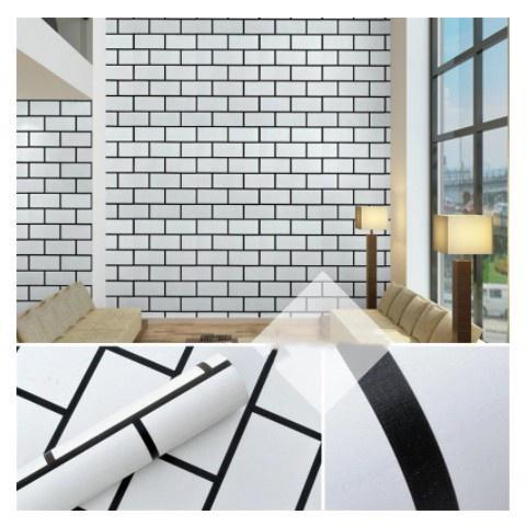 "New" Wallpaper Stiker Dinding Motif Keramik Dekorasi Ruang Tamu Kamar Cafe