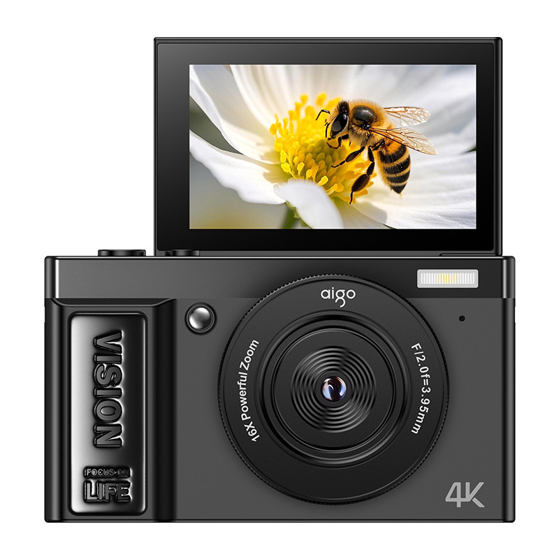 4K digital camera, 64 megapixel ultra high definition camera, 16x digital zoom 180 degree flip