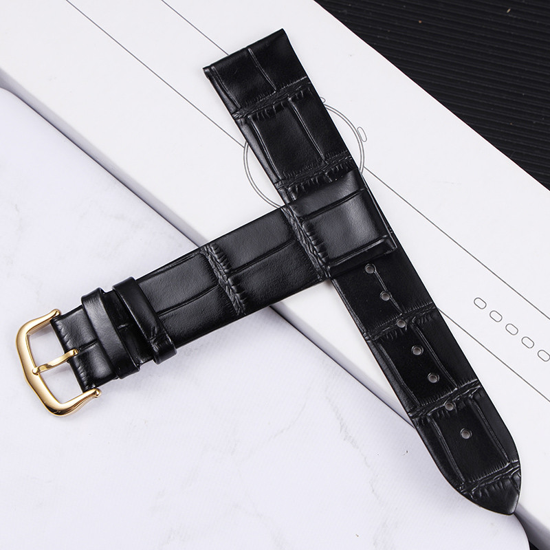Ultrathin Genuine Leather Watch Strap Suitable for Cartier Santos Tank Solo Watchband Women Men's 12