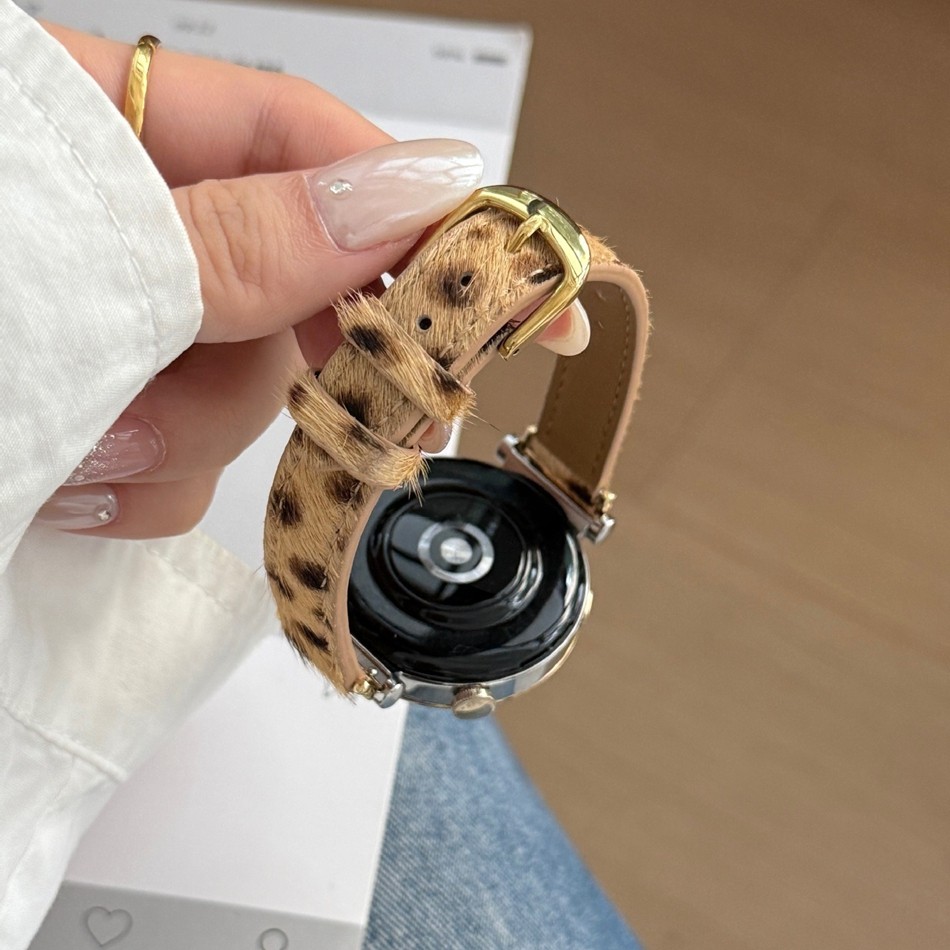 18/20/22MM Watch Bands For Samsung Galaxy Watch 8/7/4 6 Classic 5 Pro Leopard Horsehair Leather