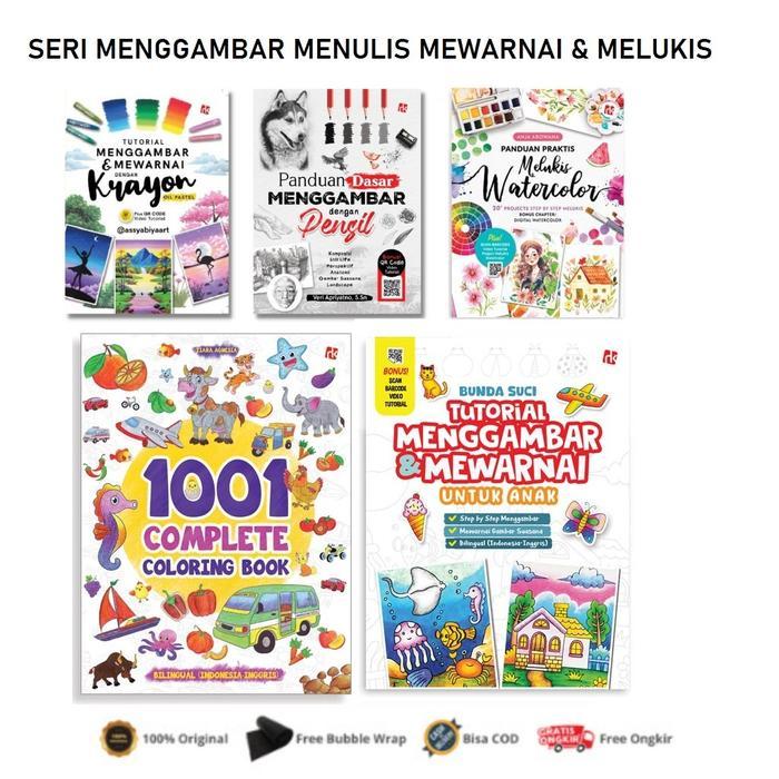 Buku Terlengkap Tutorial Menggambar & Mewarnai Dengan Krayon Oil Pastel / MENGGAMBAR & MEWARNAI