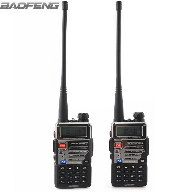 2pcs BaoFeng Walkie Talkie UV-5RE Plus Portable Amater Ham Two Way Radios Dual Band 136-174&400-520M