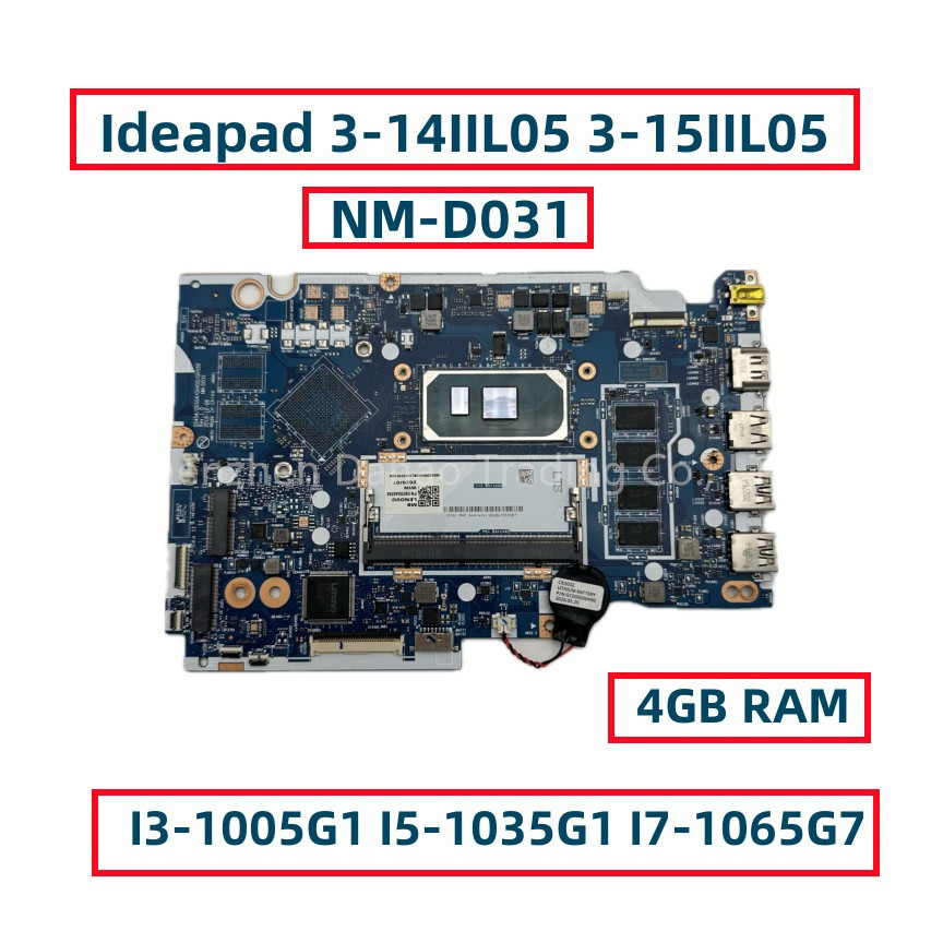 NM-D031 For Lenovo Ideapad 3-14IIL05 3-15IIL05 Laptop Motherboard With i3-1005G1 i5-1035G1 i7-1065G7