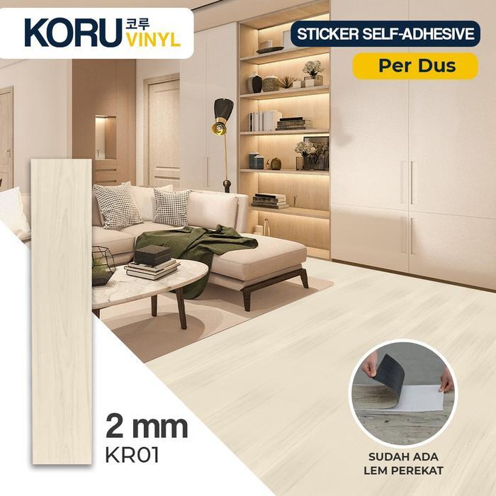 Koru Lantai Vinyl Sticker Premium Motif Kayu Korea Parket Stiker (Dus)