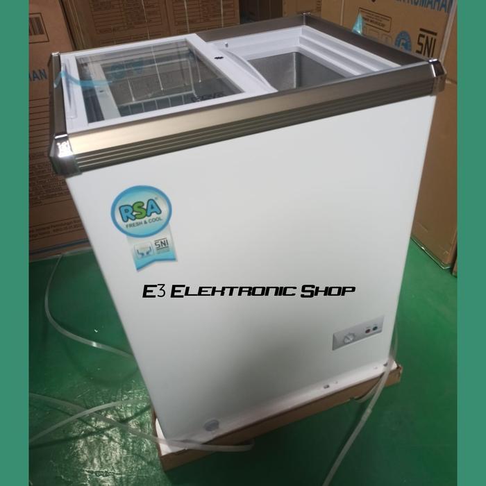 Sliding Freezer RSA XS110 Kulkas Kaca Pembeku 100 Liter Garansi Resmi