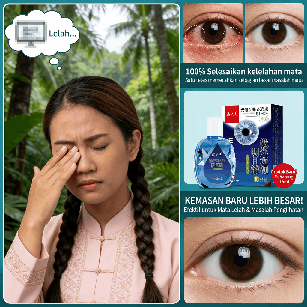 3PCS Organic Eye Care Brightening Liquid Moisturizing Eye Drops to Brighten Eyes Mata Kering dan Kat