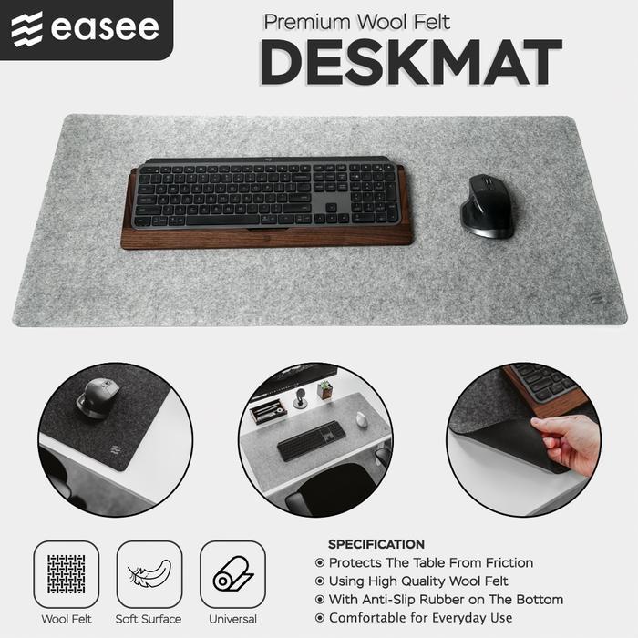 easee Premium Wool Felt Deskmat / Large Deskpad / Mousepad Felt