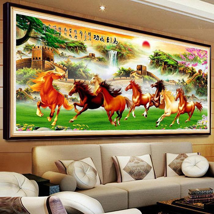 DIY Diamond Painting Full. 8 Kuda Keberhasilan Tembok Raksasa 18070 cm D509SB / D509B / D509