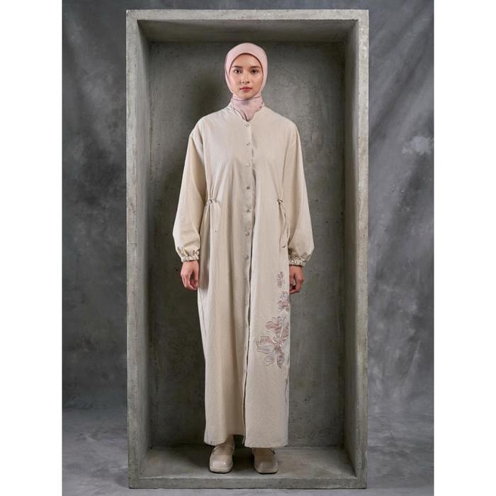 napocut Apparel - Samira Dress - Dress Gamis Abaya Muslim Wanita Bordir Bunga