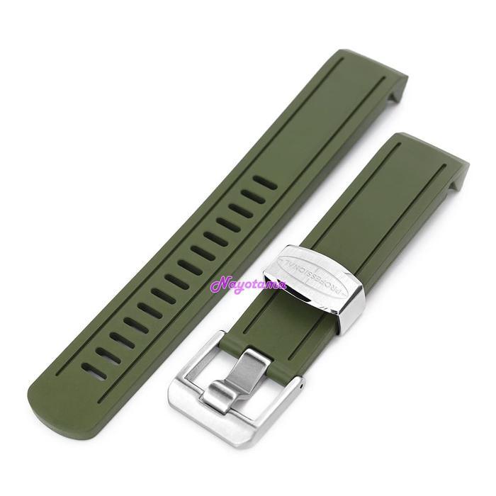 Ready 20mm CRAFTER BLUE CB02 Hijau Green Rubber Strap f SEIKO SUMO Curve End