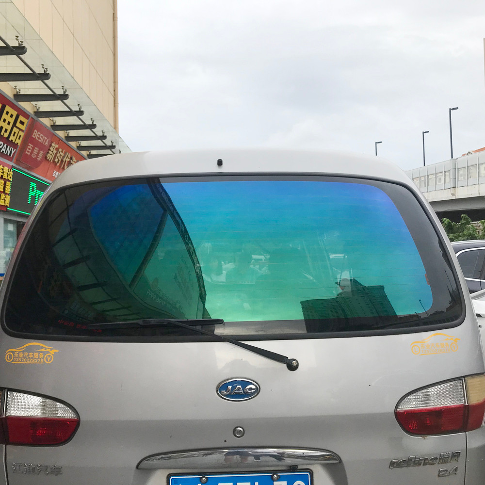 75Cm X 3M VLT 20% Bunglon Biru Hijau Belakang Mobil Kaca Depan Foil Warna Jendela Belakang Depan Fil