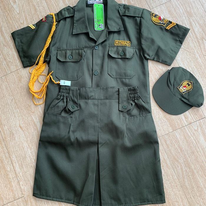 Baju seragam profesi angkatan darat perempuan KOWAD MODEL TOPI LAMA Anak Fashion
