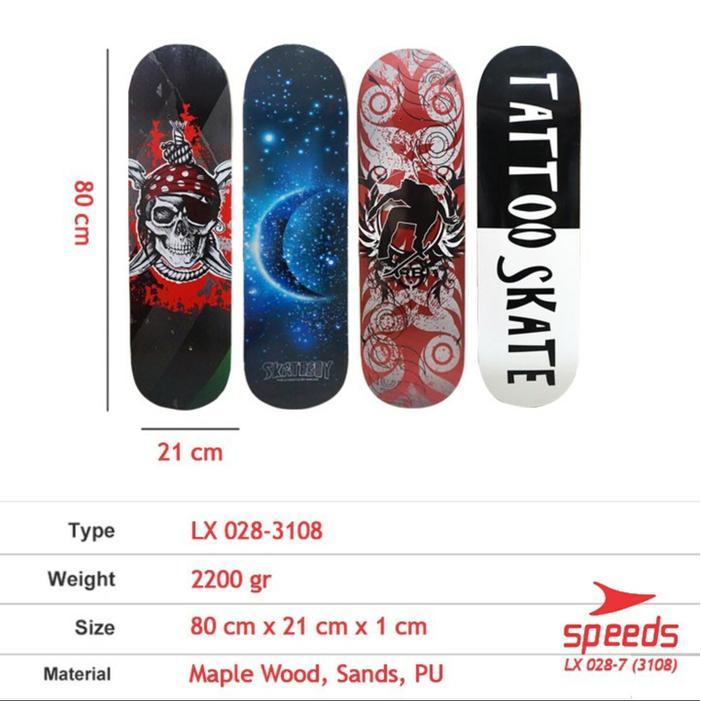 Promo Skateboard Profesional Dewasa Adult Remaja Xl Kayu Fullset 3108Pu Original