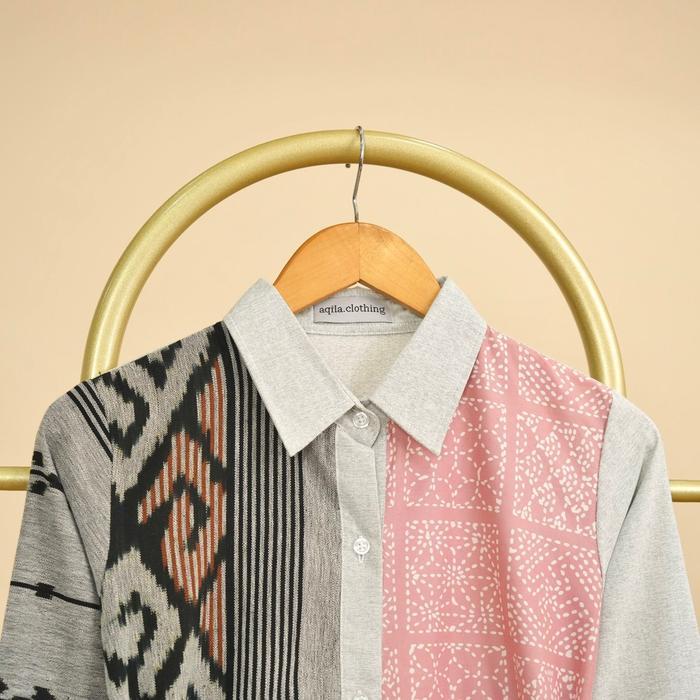 El-Zatta Attire - Tunik Tenun Dan Batik B1136 Abu