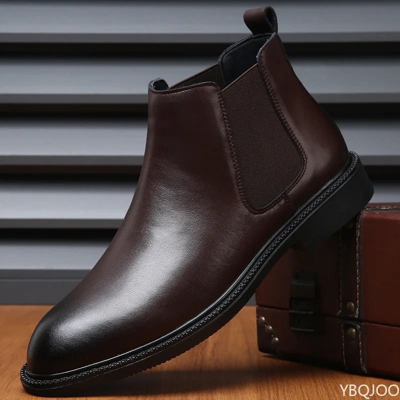 Men Chelsea Boots Leather Luxury Brand Male Ankle Shoes Casual Handmade Men Chelsea Boots Formal
