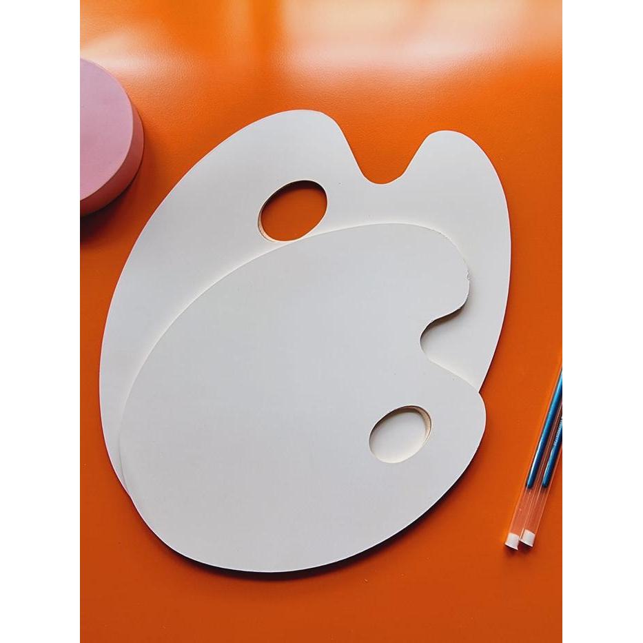 "New" Palet Lukis Cat Kayu Oval / Palet Lonjong / Pallete Melukis Menggambar Minyak Akrilik