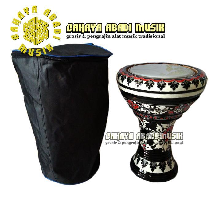 Tumbuk Dumbuk pinggang - batu kayu dan alumunium polos batik mika 8 inch besar plus tas - alat musik