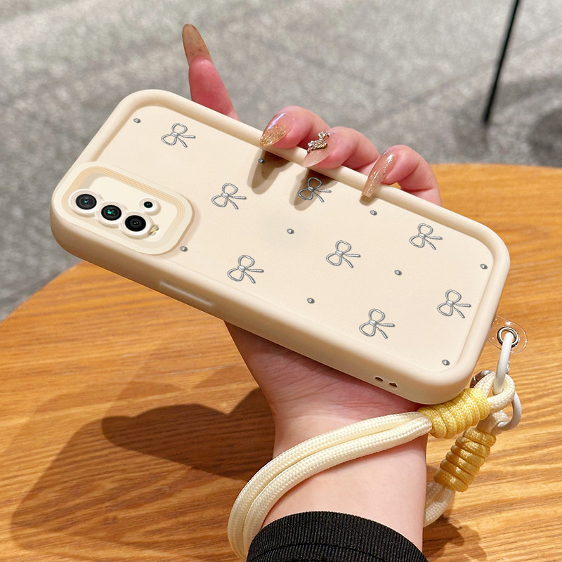 Casing Hp untuk Xiaomi Redmi 9T 9 Power Case Casing HP Softcase Ponsel Soft Shell dengan Tali Siliko