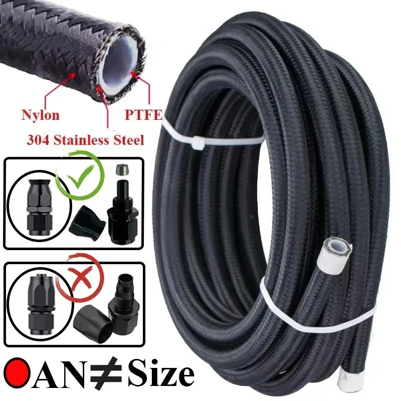 1M/2M/3M/5M An3 An4 An6 An8 An10 Unrsal E85 Fuel Hose Oil Gas Cooler Pipe Tube In Ptfe Nylon