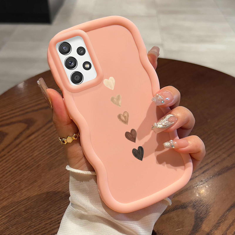 Casing Hp Untuk Samsung A52 4G A52 5G A52s Case Hati gradasi Cesing Wave Gelombang  Kesing  Frosted 