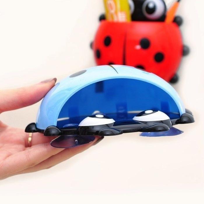 Tempat Sikat Gigi Odol Kumbang Toothbrush Holder Ladybug Tempel Kaca