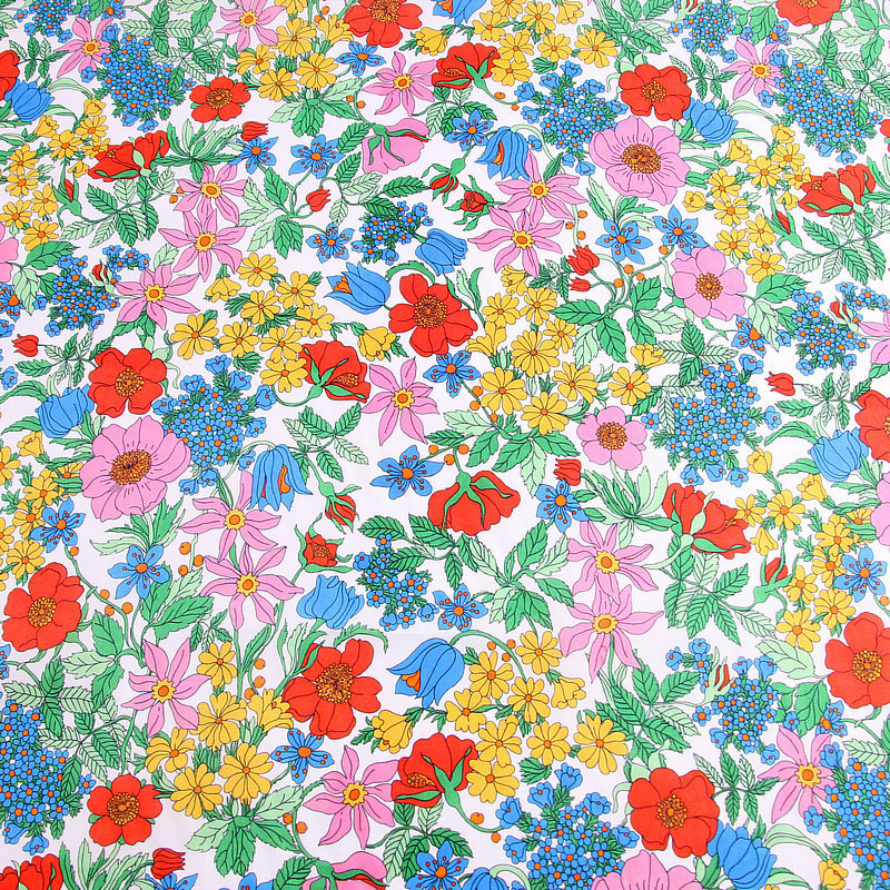 Multicolour clarabell small flowers print liberty fabric floral London Liberty tana lawn cotton
