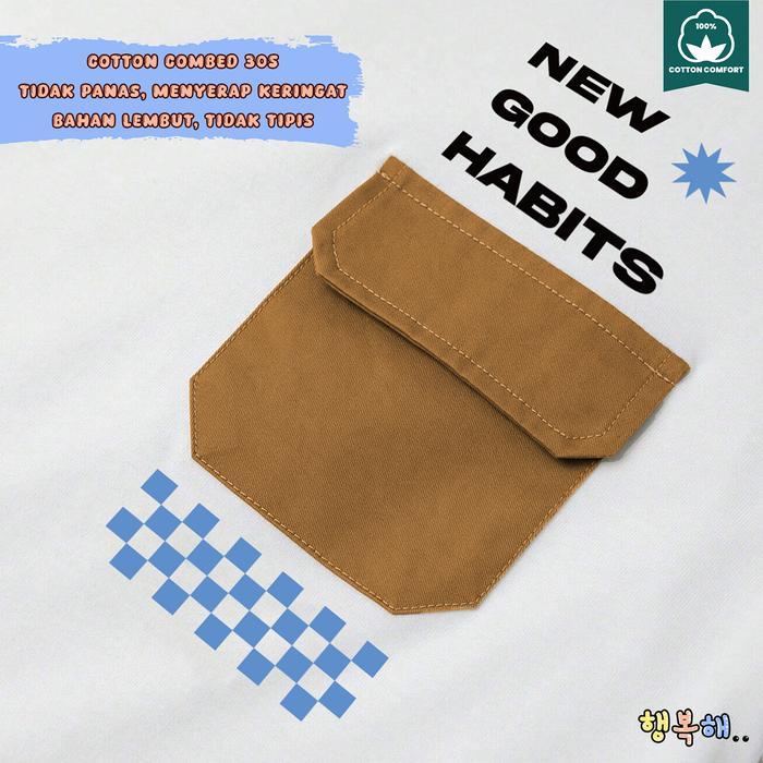 ASLI Kaos Anak Oversized Pocket Korean Style / Kaos Anak Pocket Oversize / Kaos Polos Pocket Katun