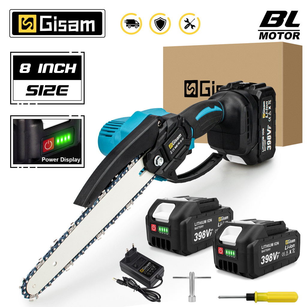 8 Inch Brushless Electric Chain Saw Cordless Handheld Pruning Saw Woodworking Electric Saw Cutting T