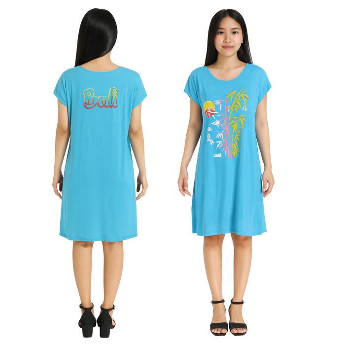 Daster Bali Bambu Midi-Best Rayon Bali -Best Ratunya Daster Bali Kaos Panjang Wanita Motif Tidur