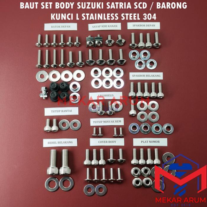 Baut Body Suzuki Satria FU SCD / Barong Kunci L Stainless Steel 304