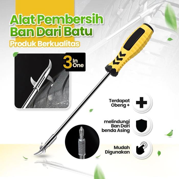 Autoku Alat Pembersih Selah Ban Velg Mobil Motor Truck Forklift Dari Batu Kerikil Paku Kotoran 4in1