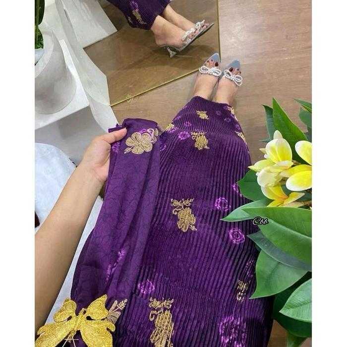 Kemen/Rok Bali Plisket Bordir Jumputan Set Selendang