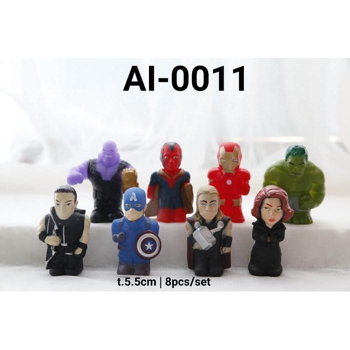 AI-0011 MAINAN FIGURINE KARET AVENGER THANOS IRONMAN HULK THOR