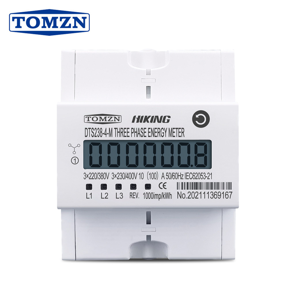 JUAL  4P 100A three phase Din rail KWH Watt hour din-rail energy meter LCD 3*230/400V 3*120/208V 3*2
