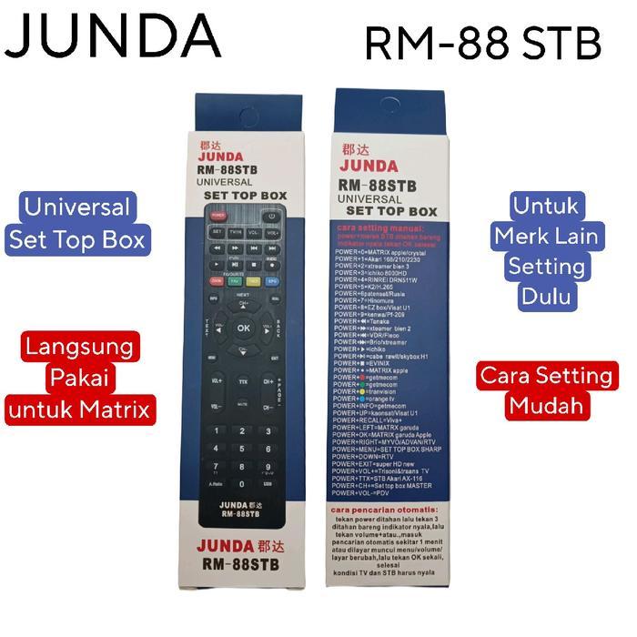 "New" Remote Universal STB DVB T2 JUNDA RM-88 New bisa Pairing Remot TV