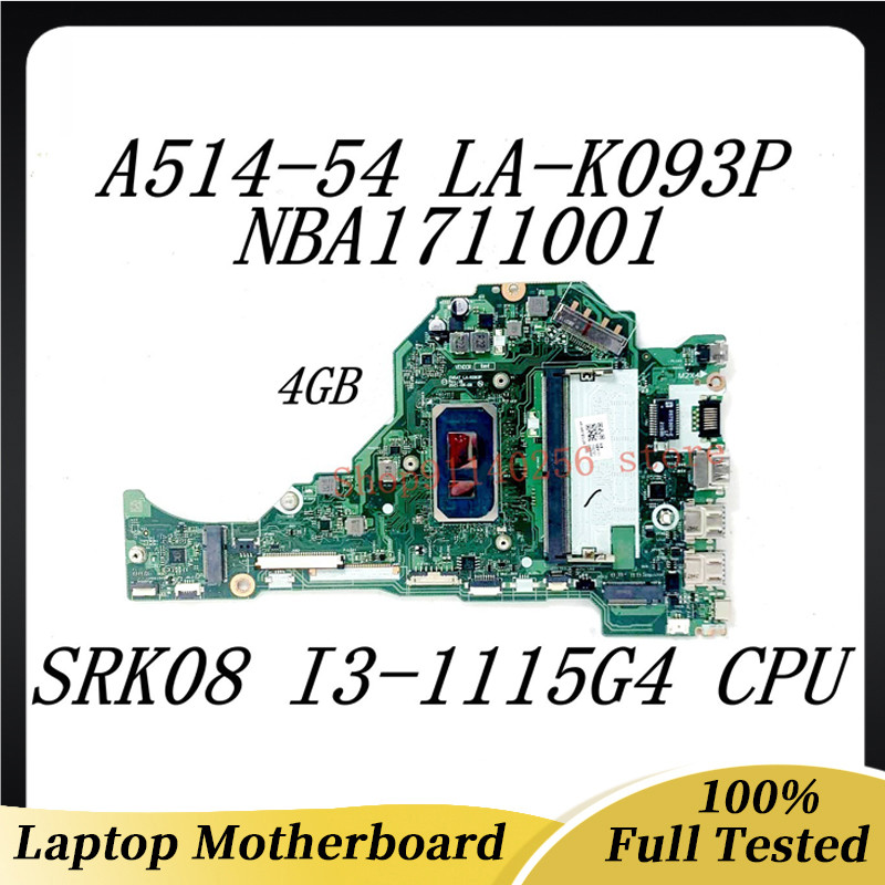 La-K093P Mainboard For Acer Aspire A514-54 A515-56 A315-58 Laptop Motherboard With I3 I5 I7-11Th Cpu