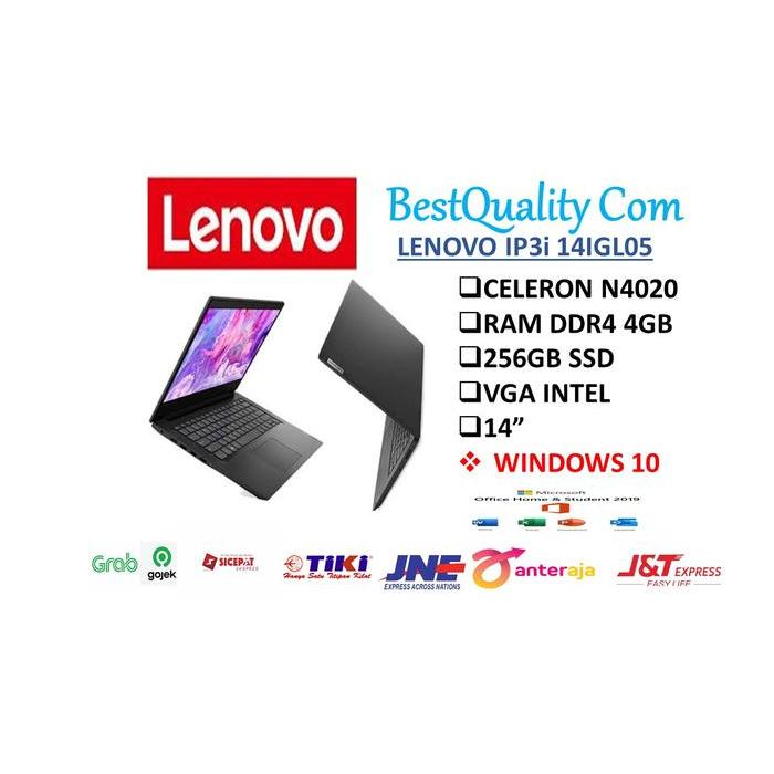 LENOVO IP 3-14IGL05 N4020/4GB/256SSD/W10+OHS/14"/BLACK