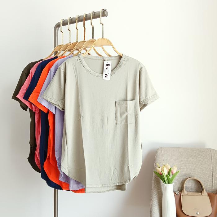 Premium Kaos Oval Wanita Lengan Pendek - Atasan Spandek Rayon - Kaos Polos Wanita Model Terbaru -