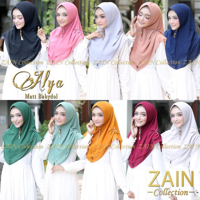 Alya / Hijab 2 layer ceruty / Kimar ceruty 2 layer Pet anti tembem Ori ZAIN COLLECTION Gratis Ongkir