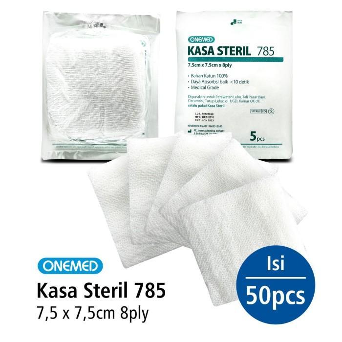 KASA STERIL 785 ONEMED 7.5X7.5CM 8 PLY BOX ISI 50 PACK