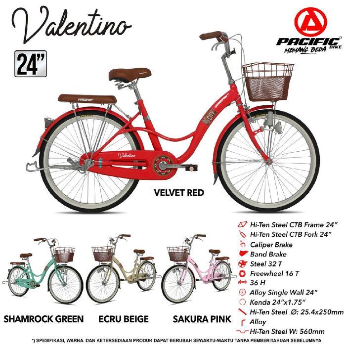SEPEDA PEREMPUAN CITYBIKE MINI 20 / 24 / 26 INCH PACIFIC VALENTINO MURAH 2025 TERBARU TERLARIS