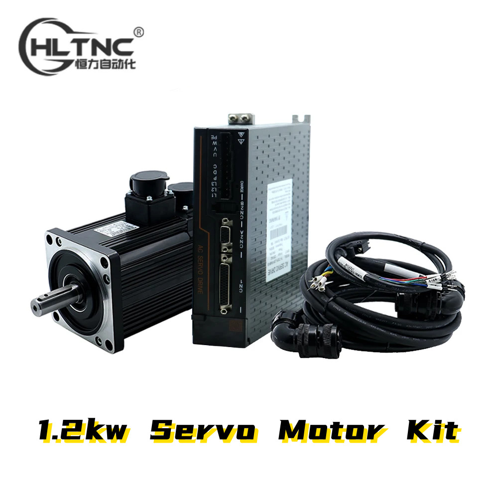PROMO HARI INI HLTNC 110ST-M04030/M06020 With T3DF RS485 Driver 1.2KW 220V AC Servo Motor Kit 3000 2